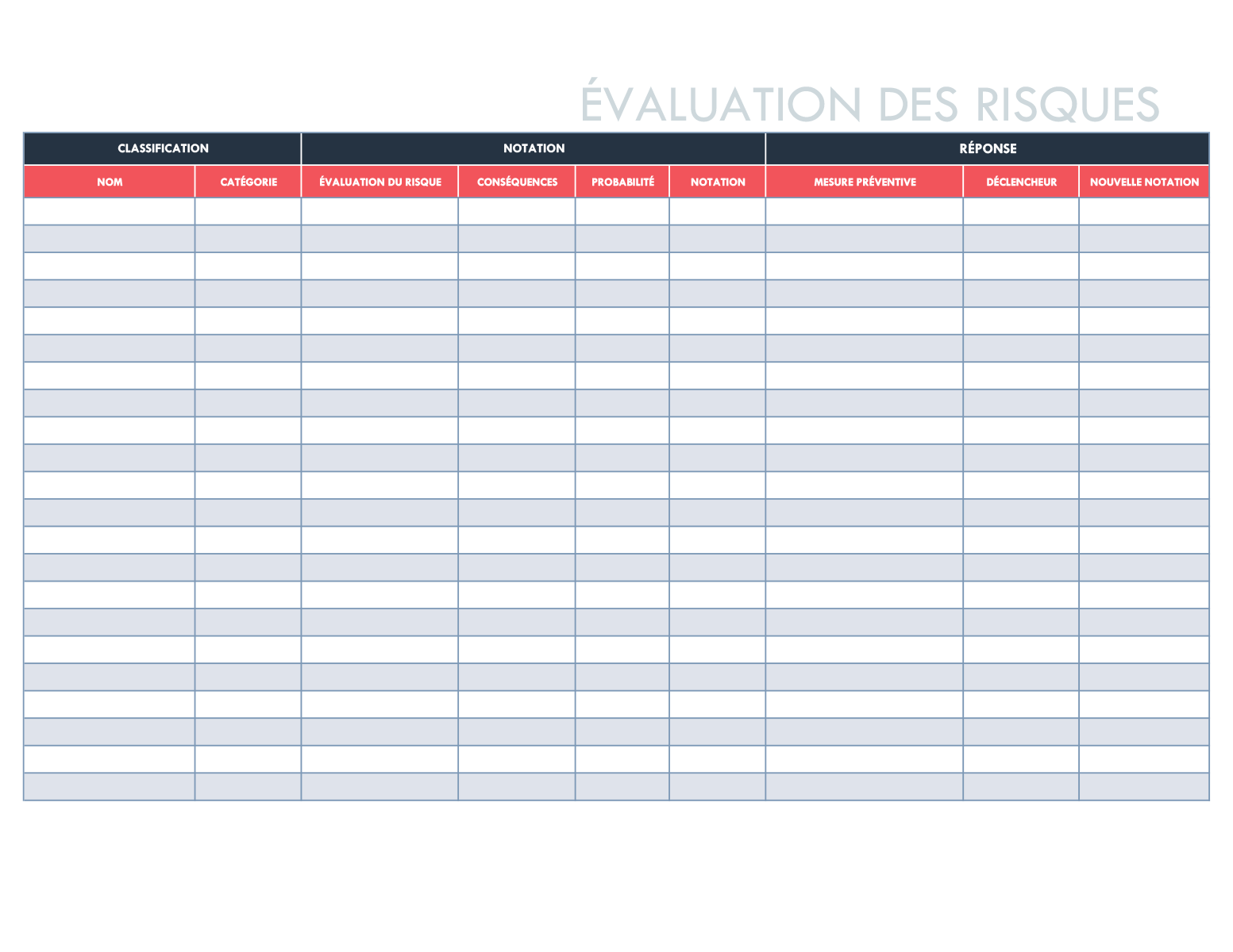 Tableau D valuation Des Risques Mod le Gratuit Sous Excel PDF Tableau D valuation Des Risques Mod le Gratuit Sous Excel PDF
