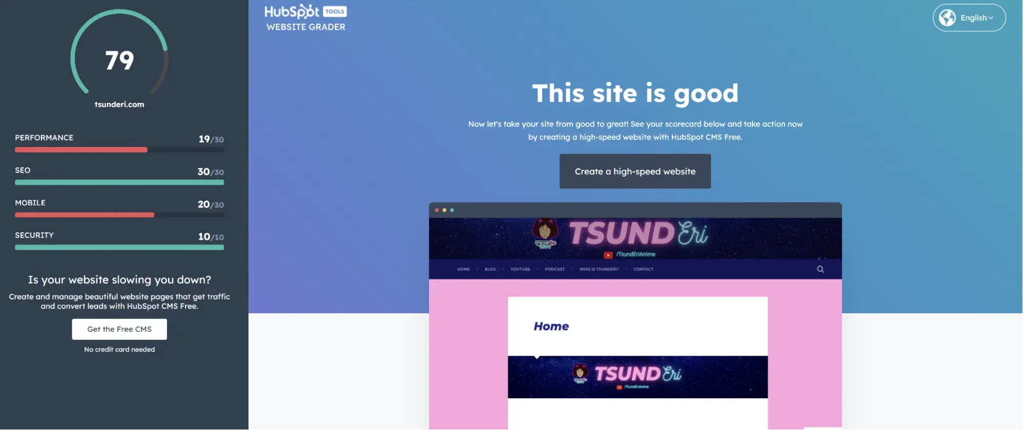 HubSpot Free Website Grader