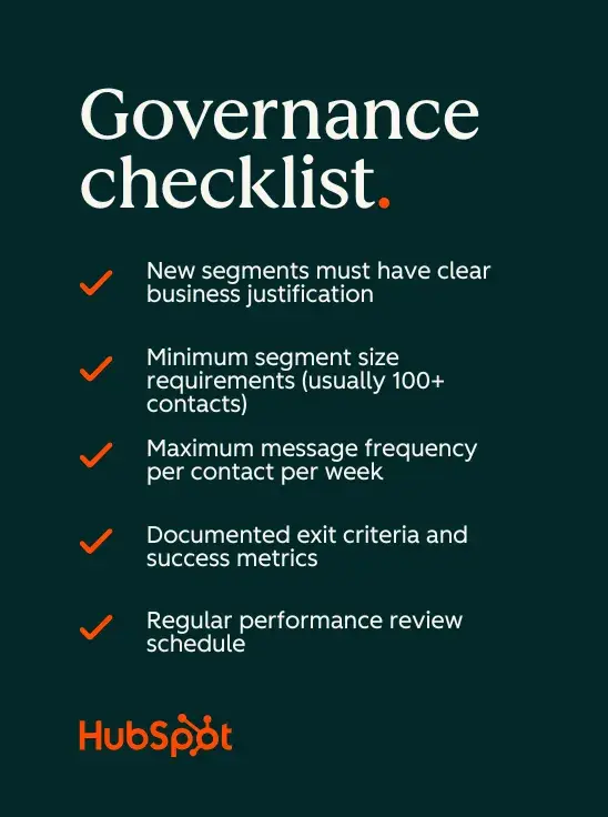 how do i prevent over-segmentation and auidence overlap? implement a governance checklist
