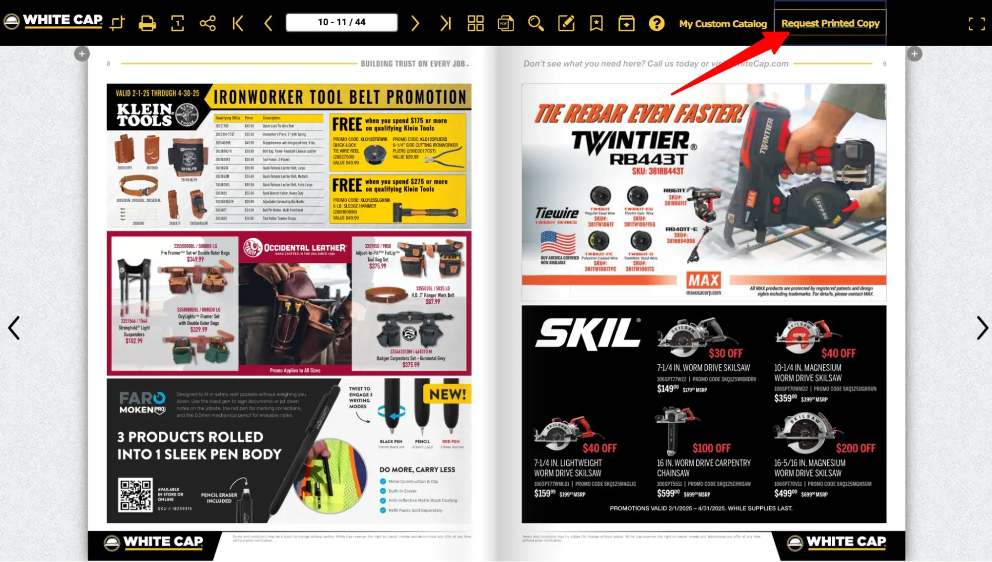 b2b ecommerce website examples: white cap’s digital product catalog