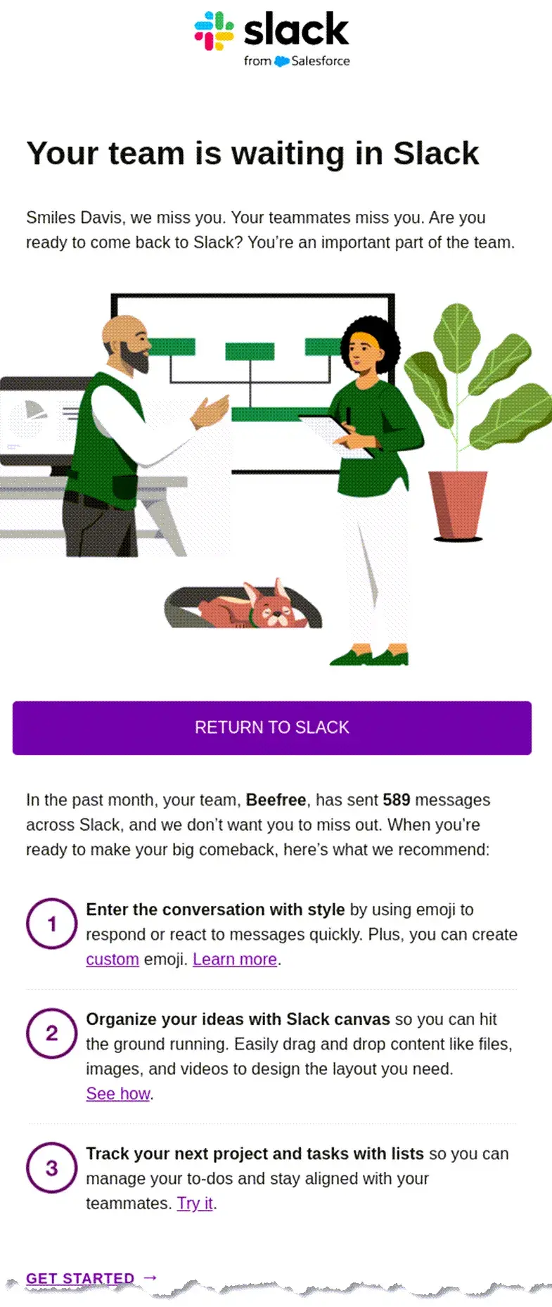 b2b email marketing examples; slack