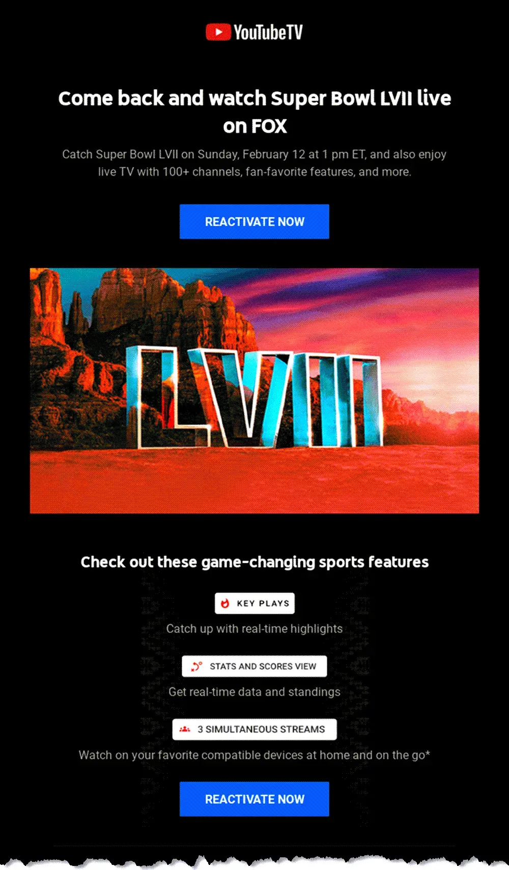 b2b email marketing examples; youtube tv