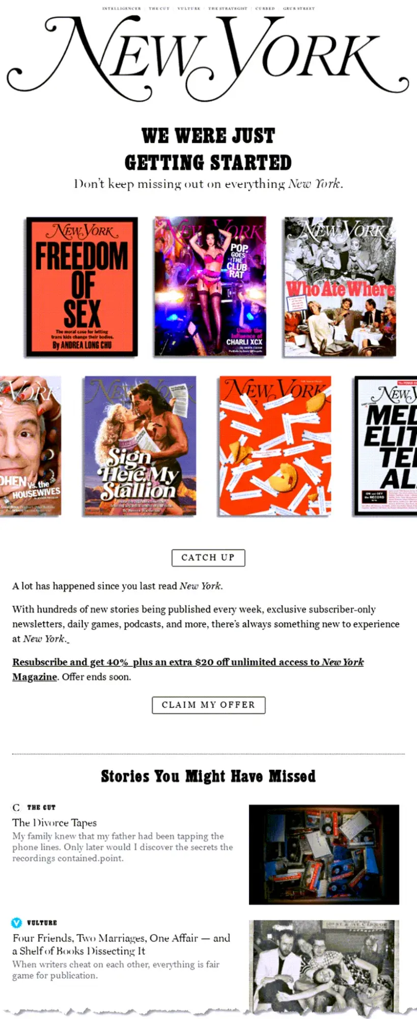 b2b email marketing examples; new york magazine