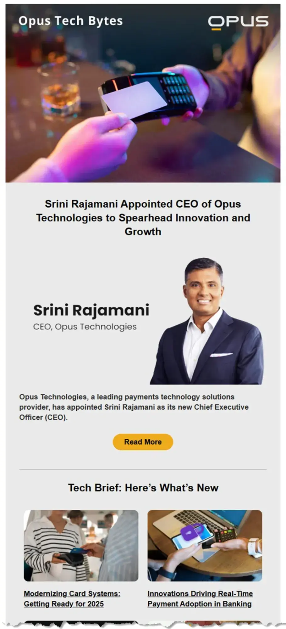 b2b email marketing examples; opus tech bytesurl: https://emailopshop.com/can-this-b2b-newsletter-be-improved-yes-from-my-inbox/