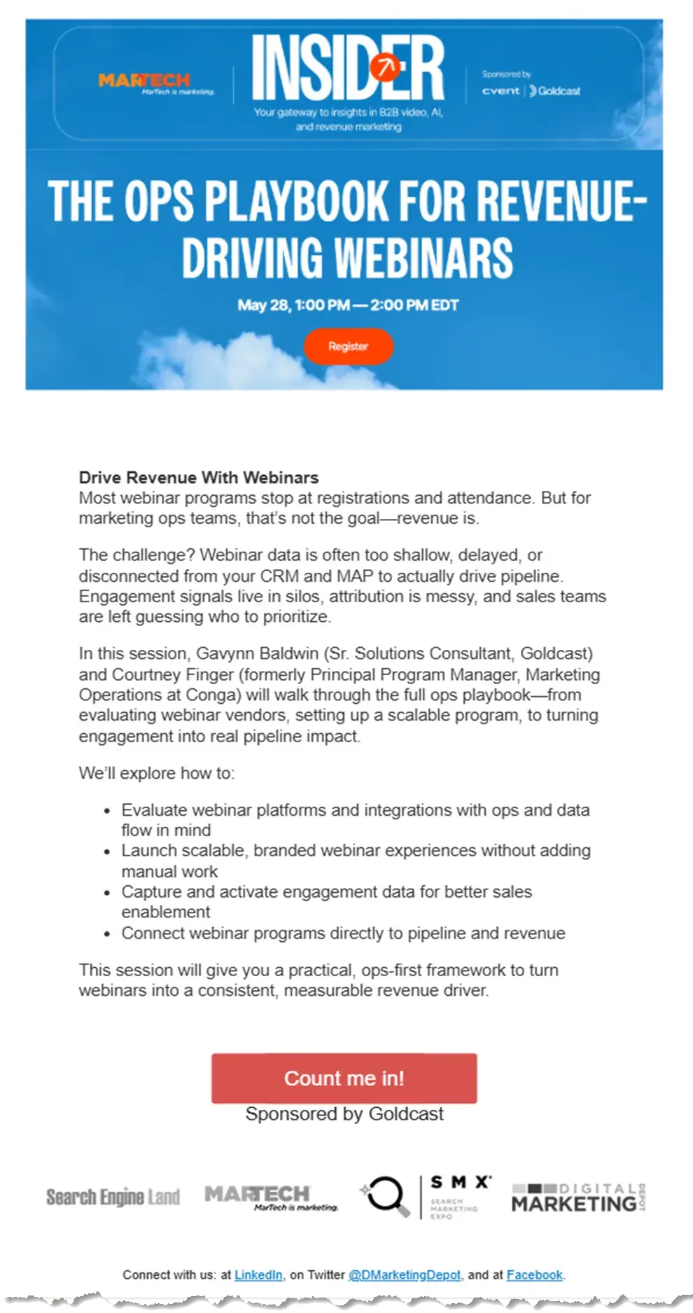 b2b email marketing examples; insider webinar