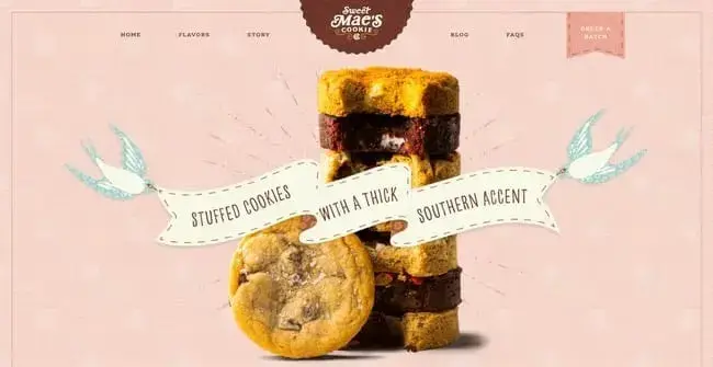 Bakery website design of Sweet Maes Cookies