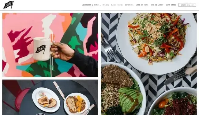 Janes bakery website design