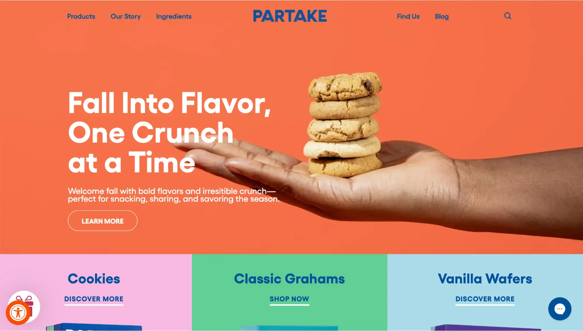 Partakes bakery website design