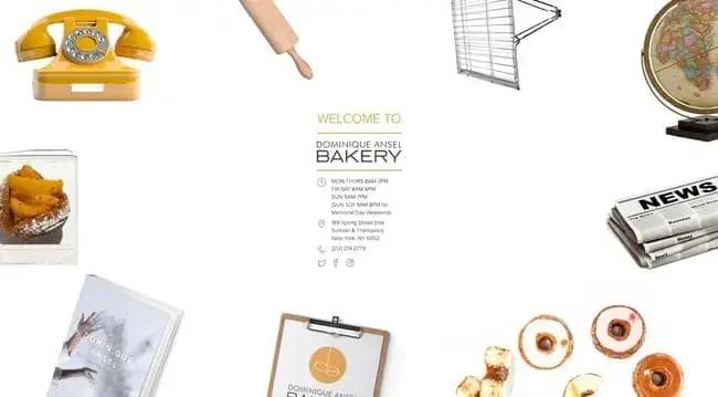 Dominique Ansels bakery website design