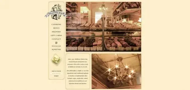 Balthazars bakery website design