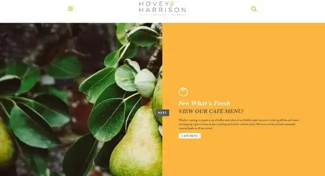 Hovey & Harrisons bakery website design