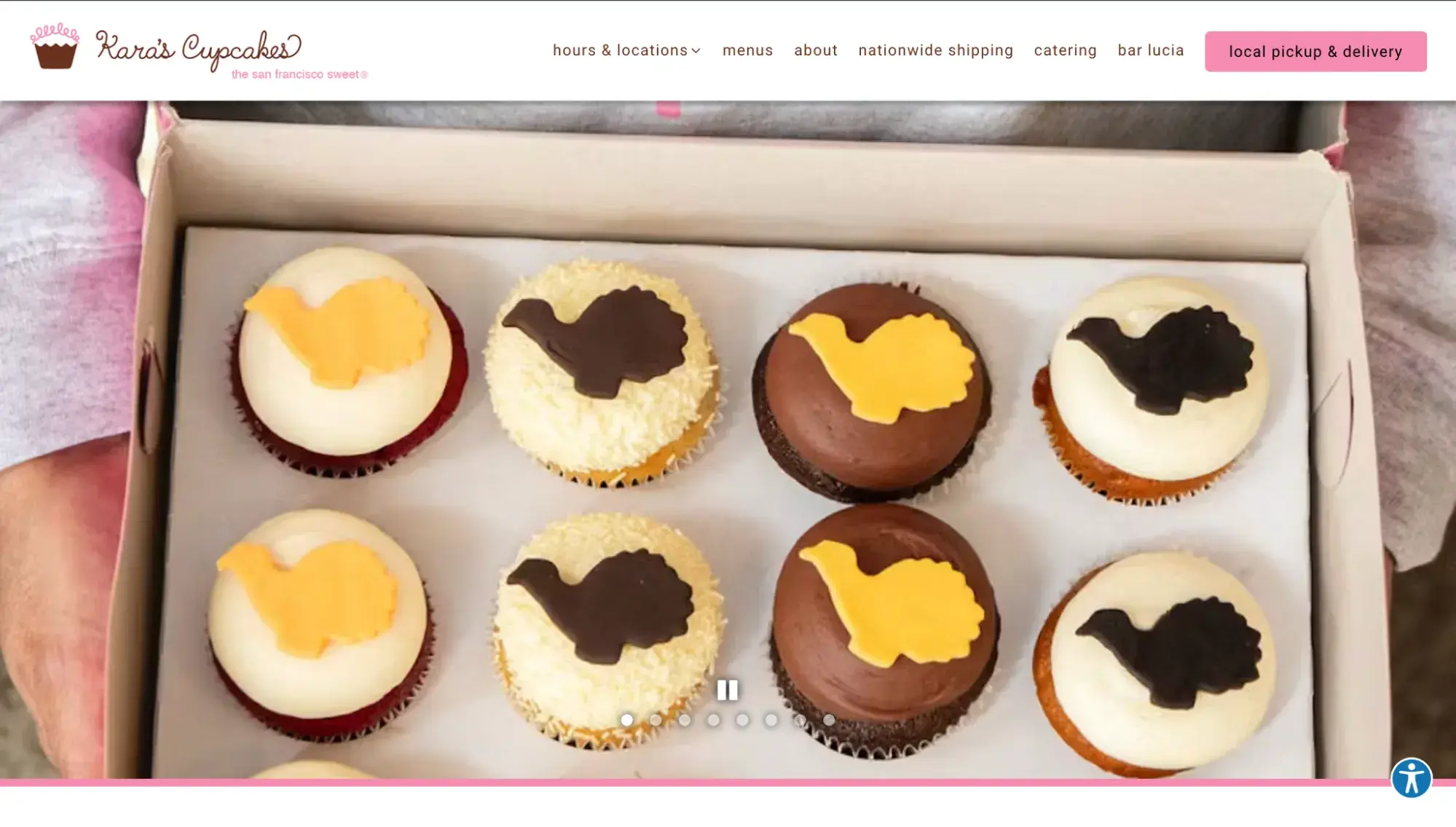 Karas Cupcakes bakery website design