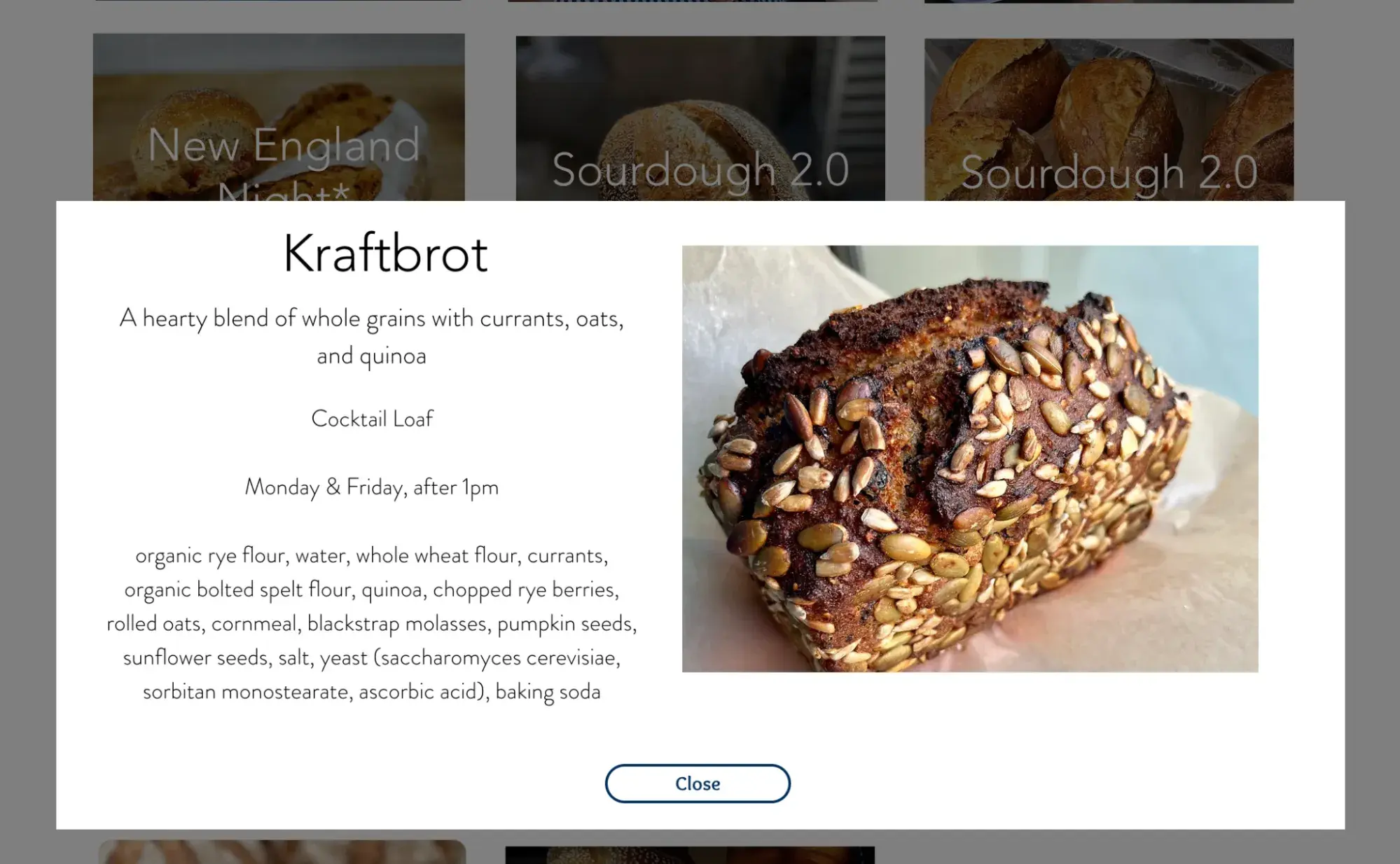 Clear Flour Breads kraftbrot details
