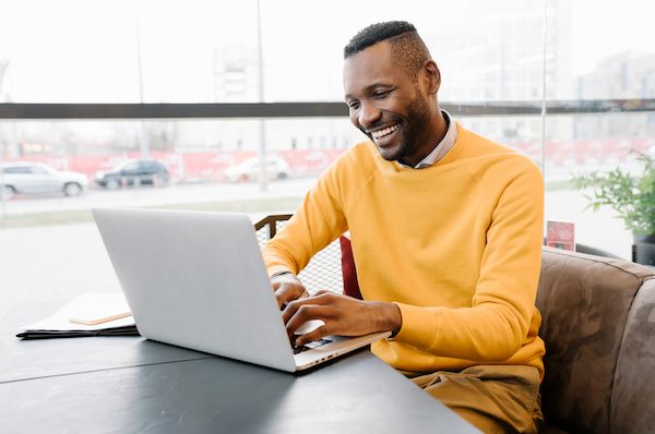 marketer working to create a unique brand identity for their business