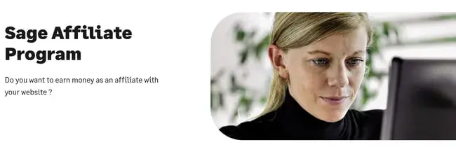 best affiliate programs for finance �� sage affiliate program homepage with commission details for referring investment app sign-ups