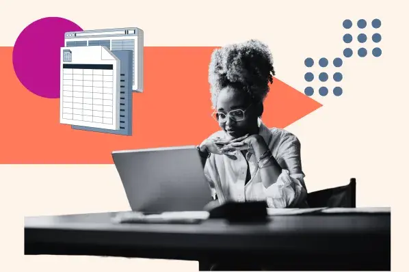Woman looking at excel 