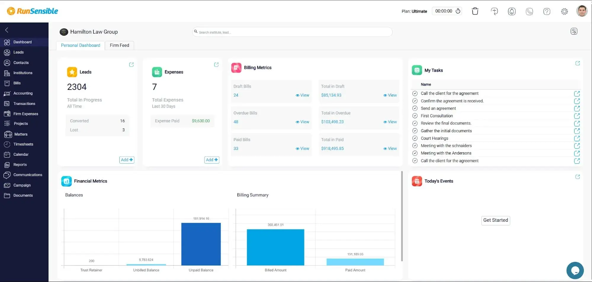 a screenshot of runsensible's user interface 