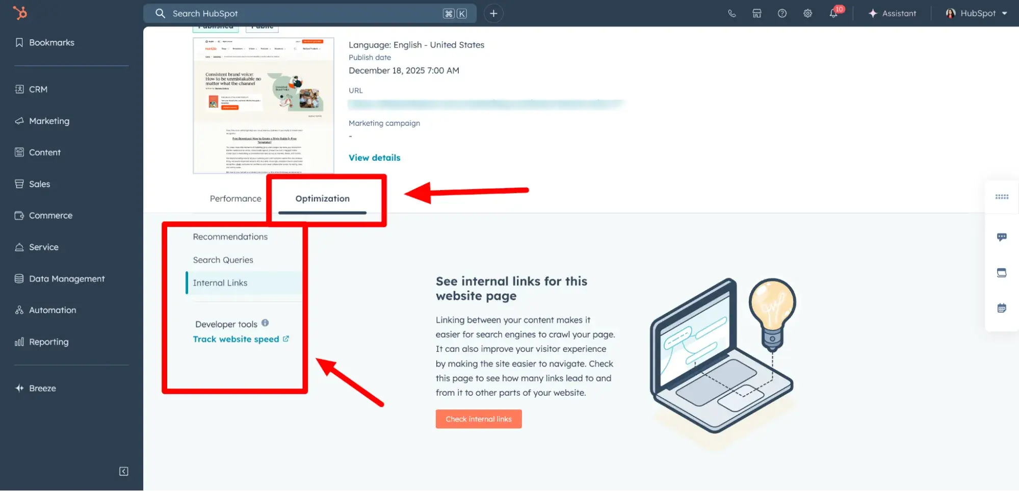 best seo friendly cms, hubspot blog article seo recommendations