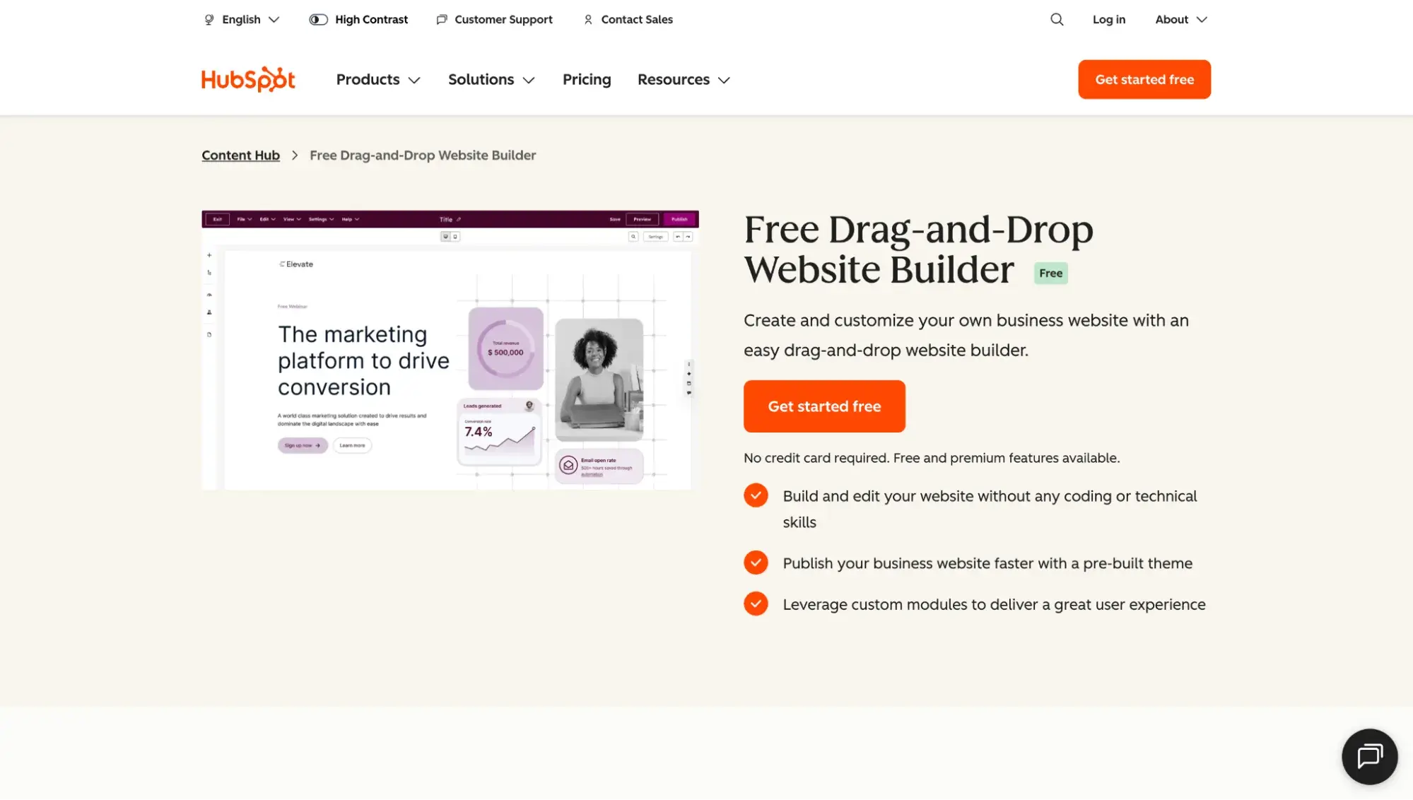 best website builder for seo: content hub