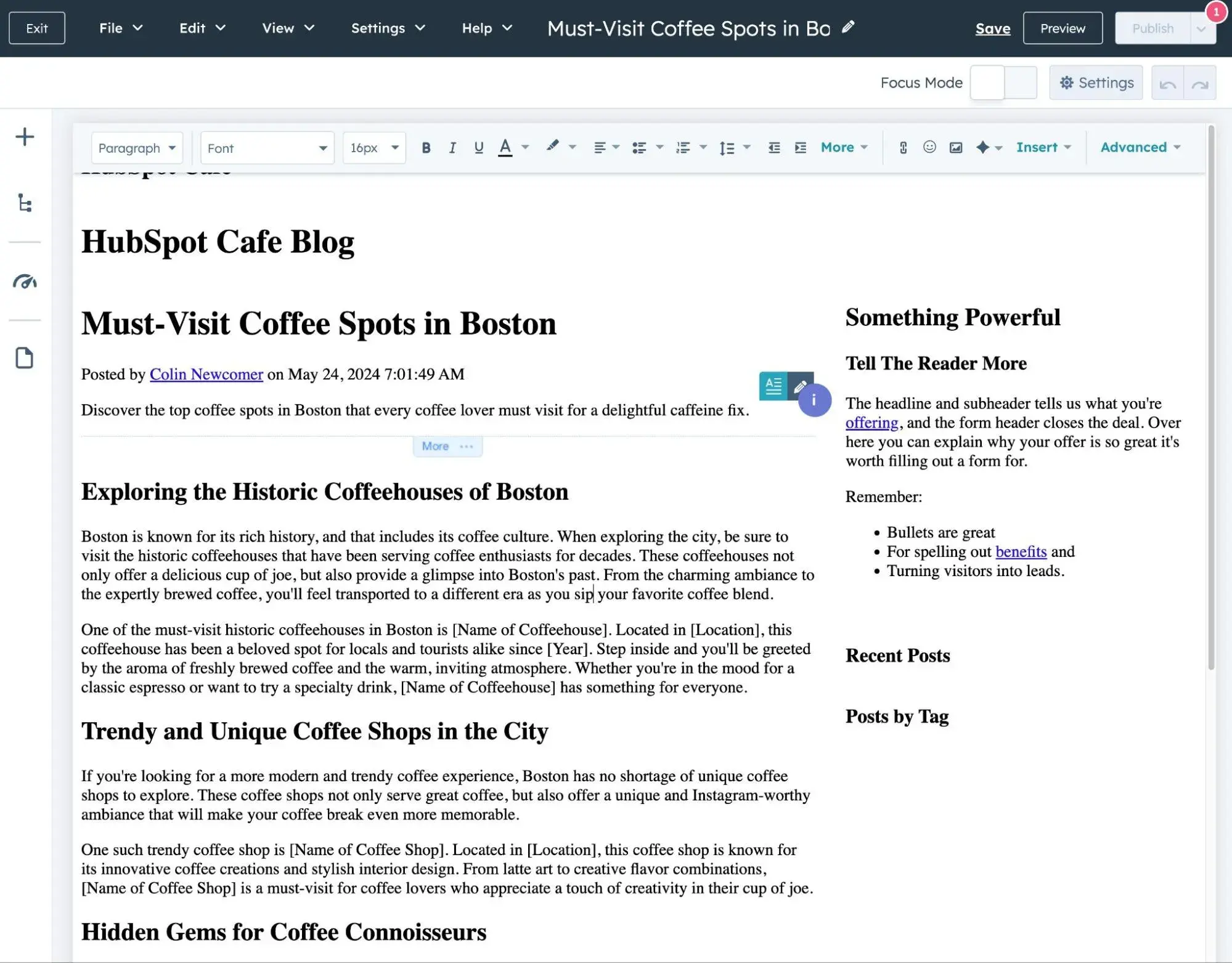 The ̽ѡ blog post editor for content marketing