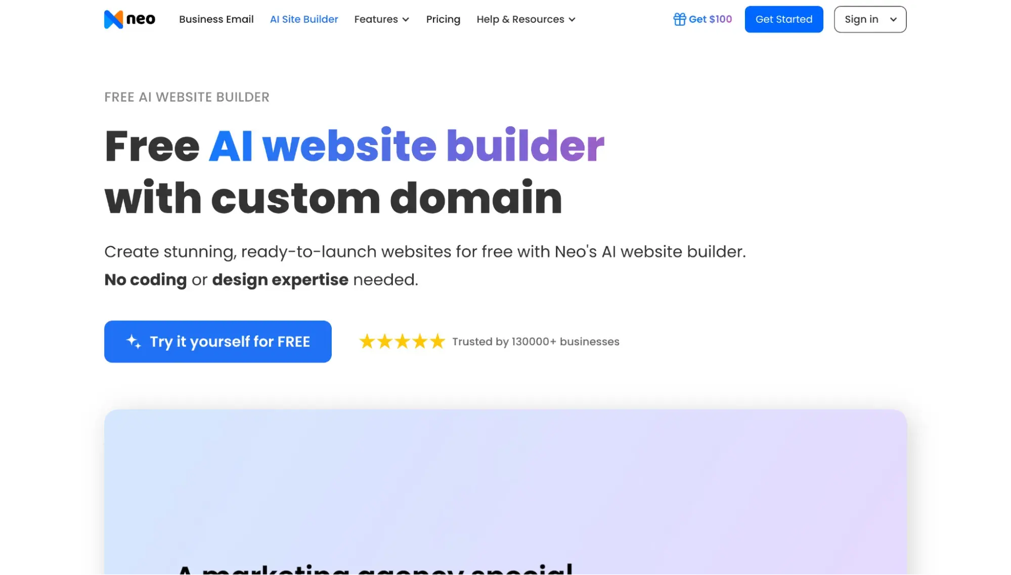 best website builder for small business: neo