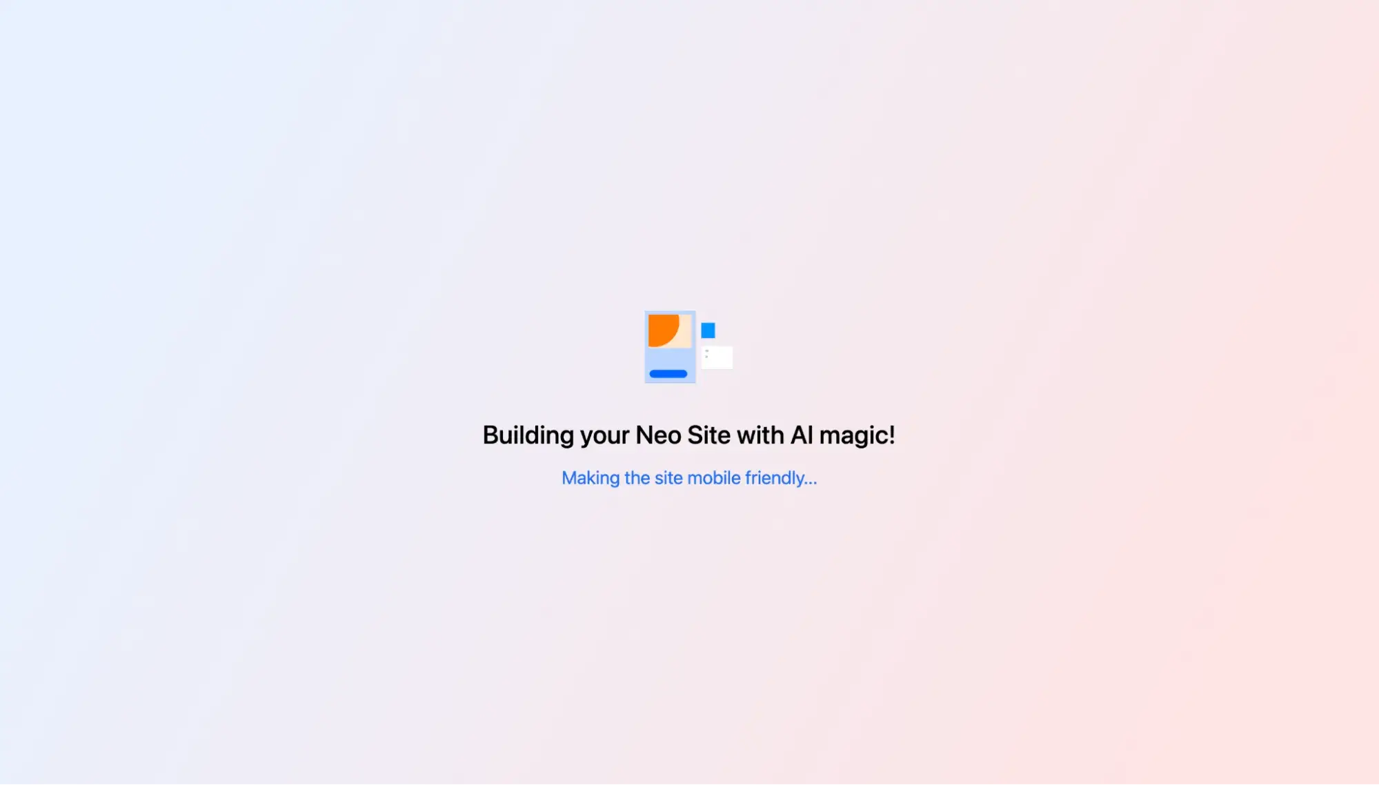 neo loading page ��building your neo site with ai magic!��