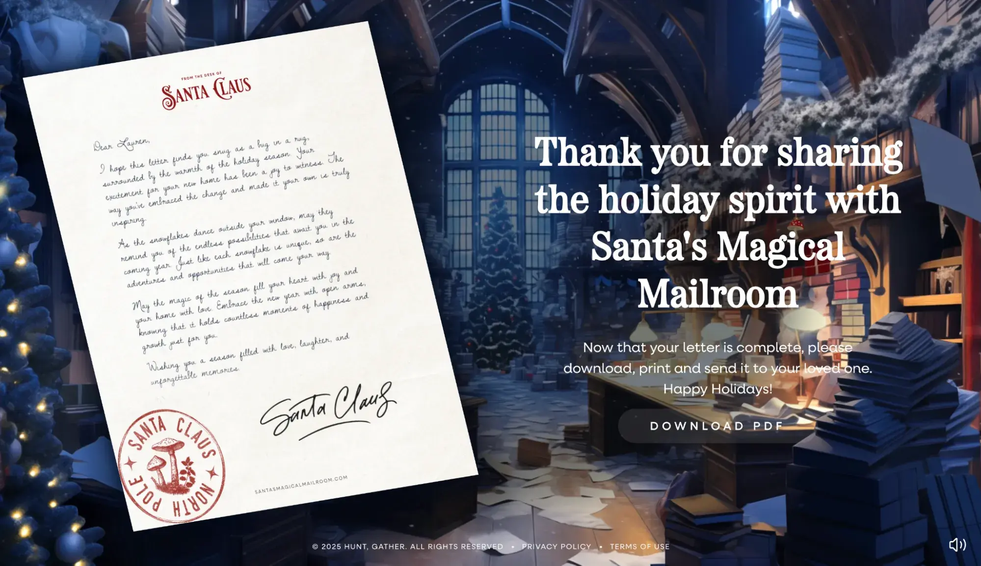 best website designs, santas magical mailroom, best use of ai webby, peoples voice winner