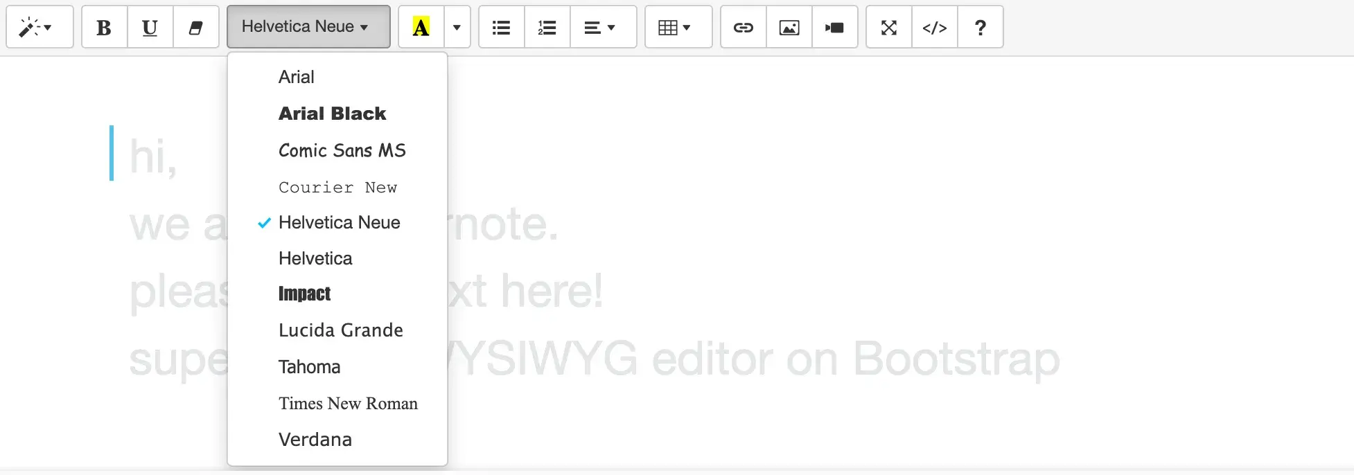 free wysiwyg editors; toolbars allow you to edit your page easily, as if it was a word document