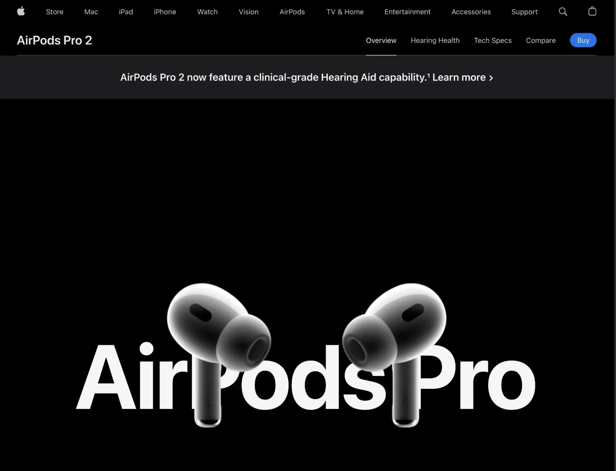 an example of black and white website design from apple