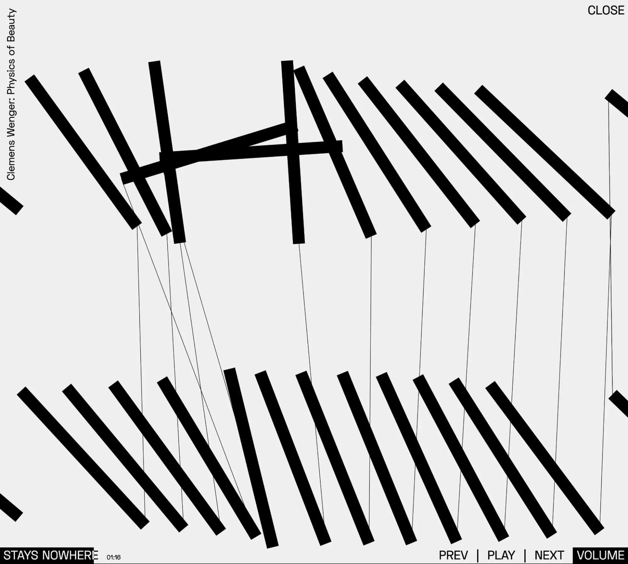 black and white website design; physics of beauty creates a unique visual experience.