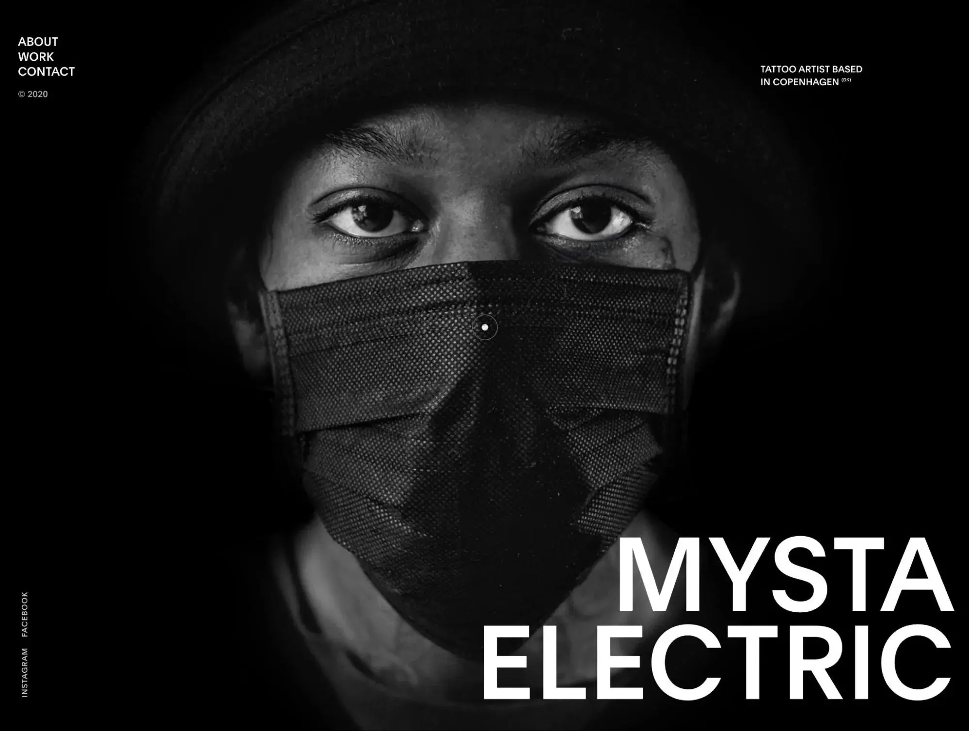 mysta electric uses a black and white website color scheme to match his design style.