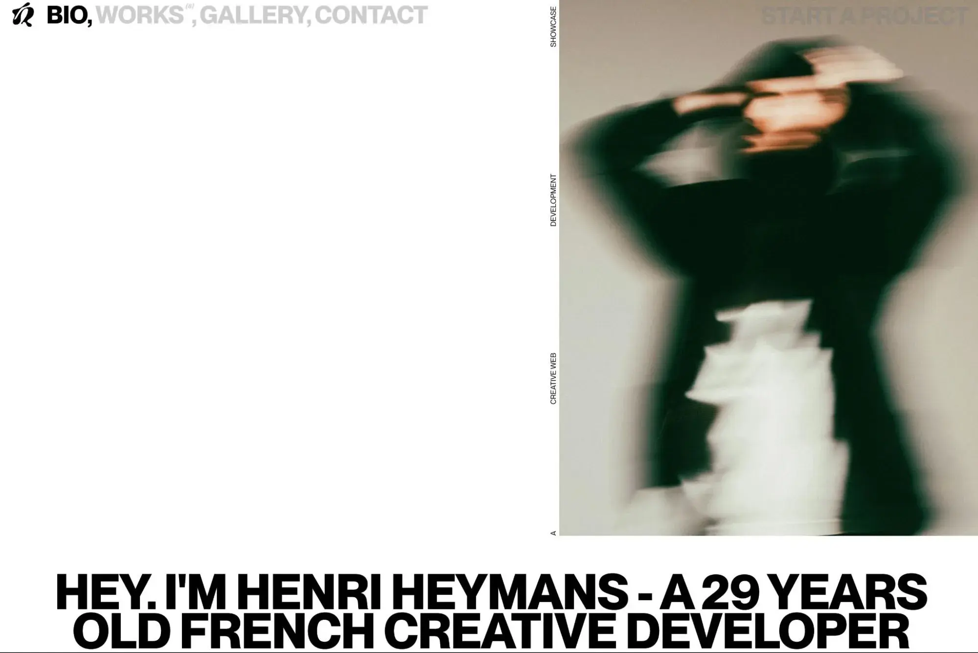 henri heymans flips the background color of his portfolio website.