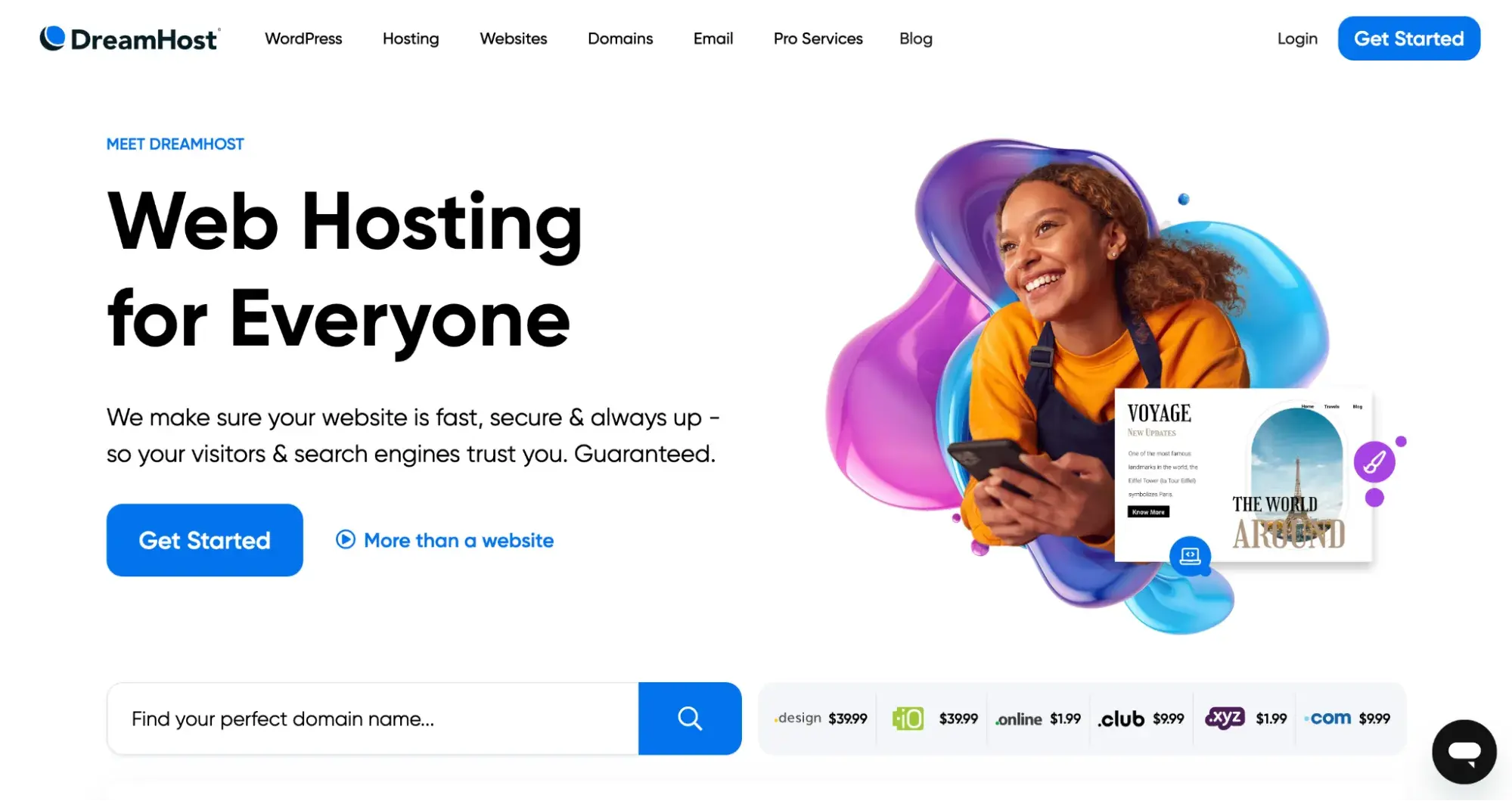 DreamHosts blog hosting site