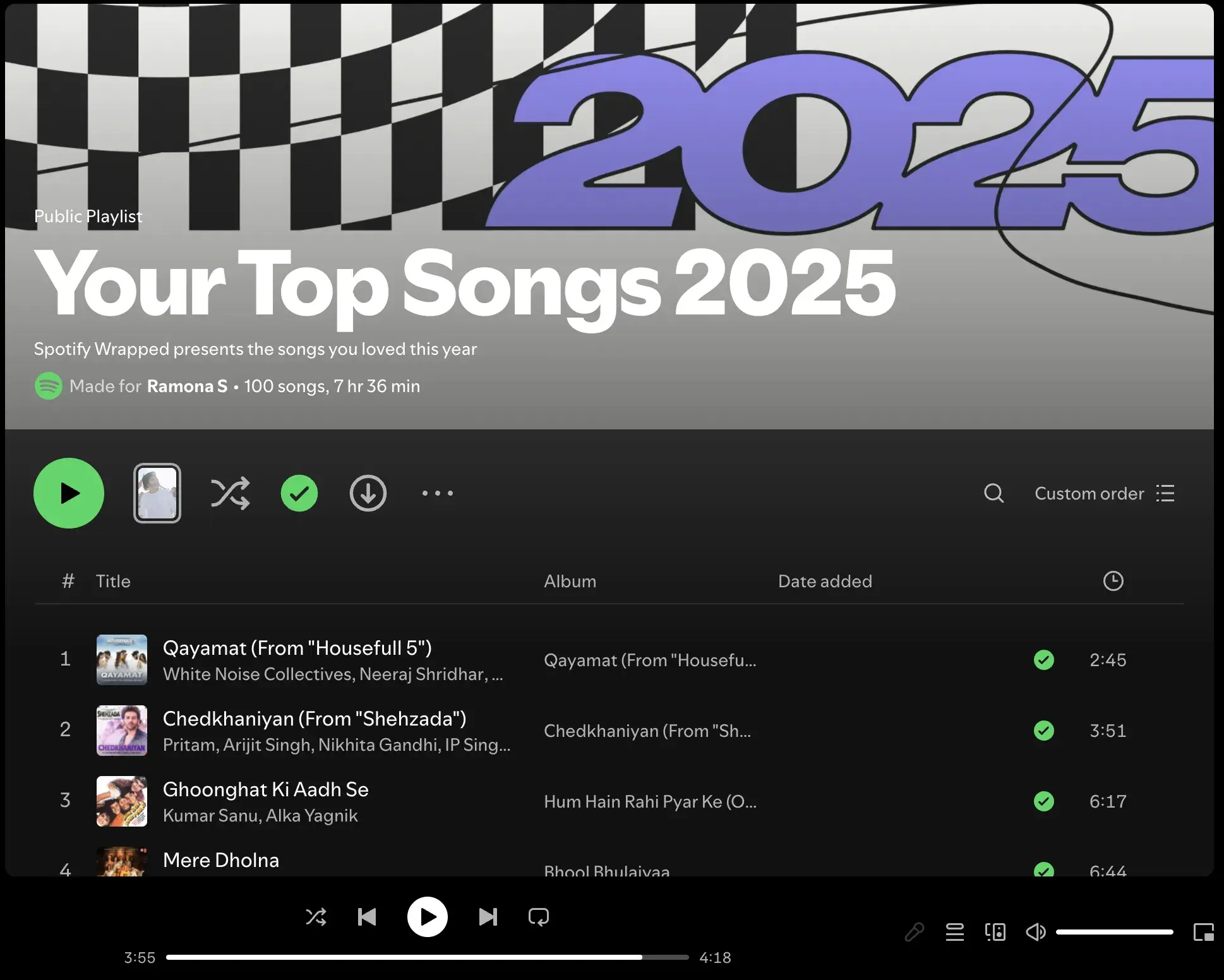 spotify wrapped 2025 playlist page — an example of brand optimization through personalized user experience at scale