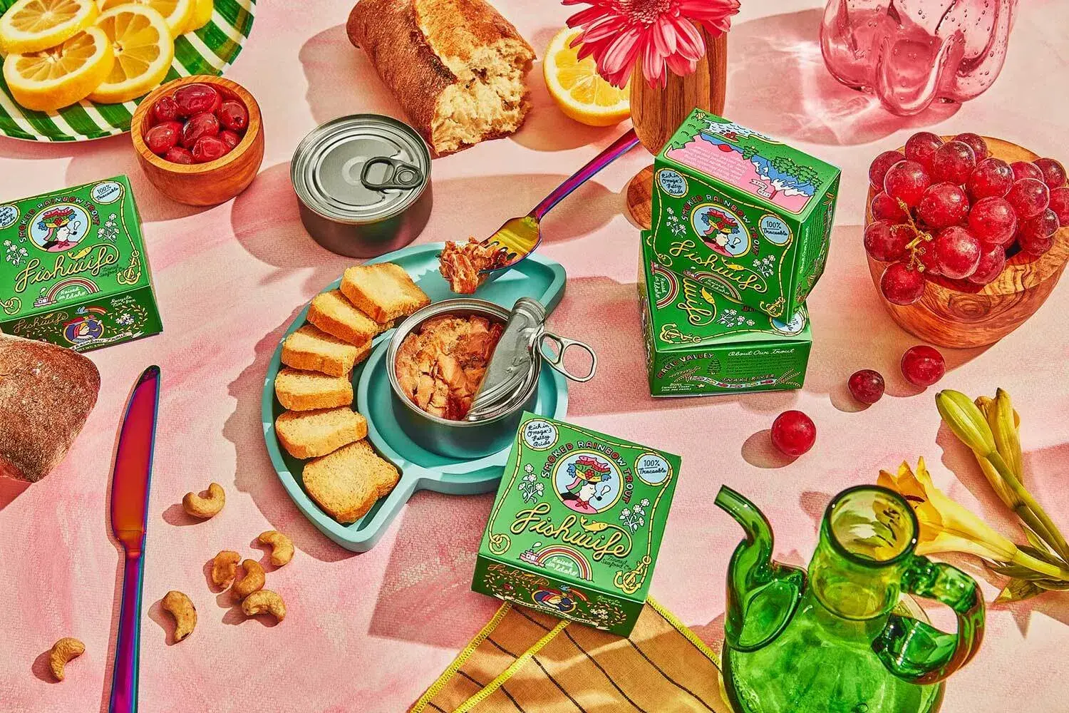 a photo of fishwife products, demonstrating a strong brand archetype