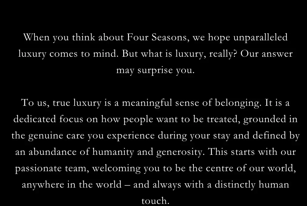 Screencap from Four Seasons website.