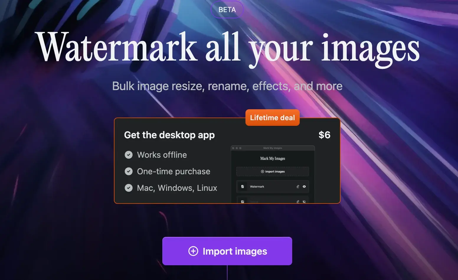 seo single page vs multiple pages, MarkMyImages single page example
