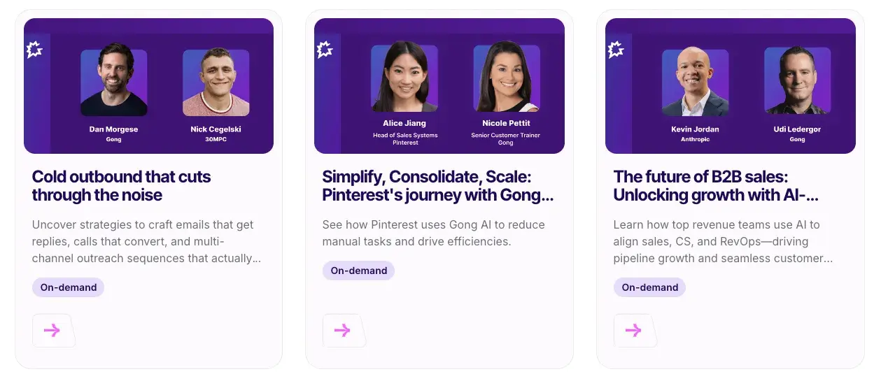 branding differentiation, gong webinars