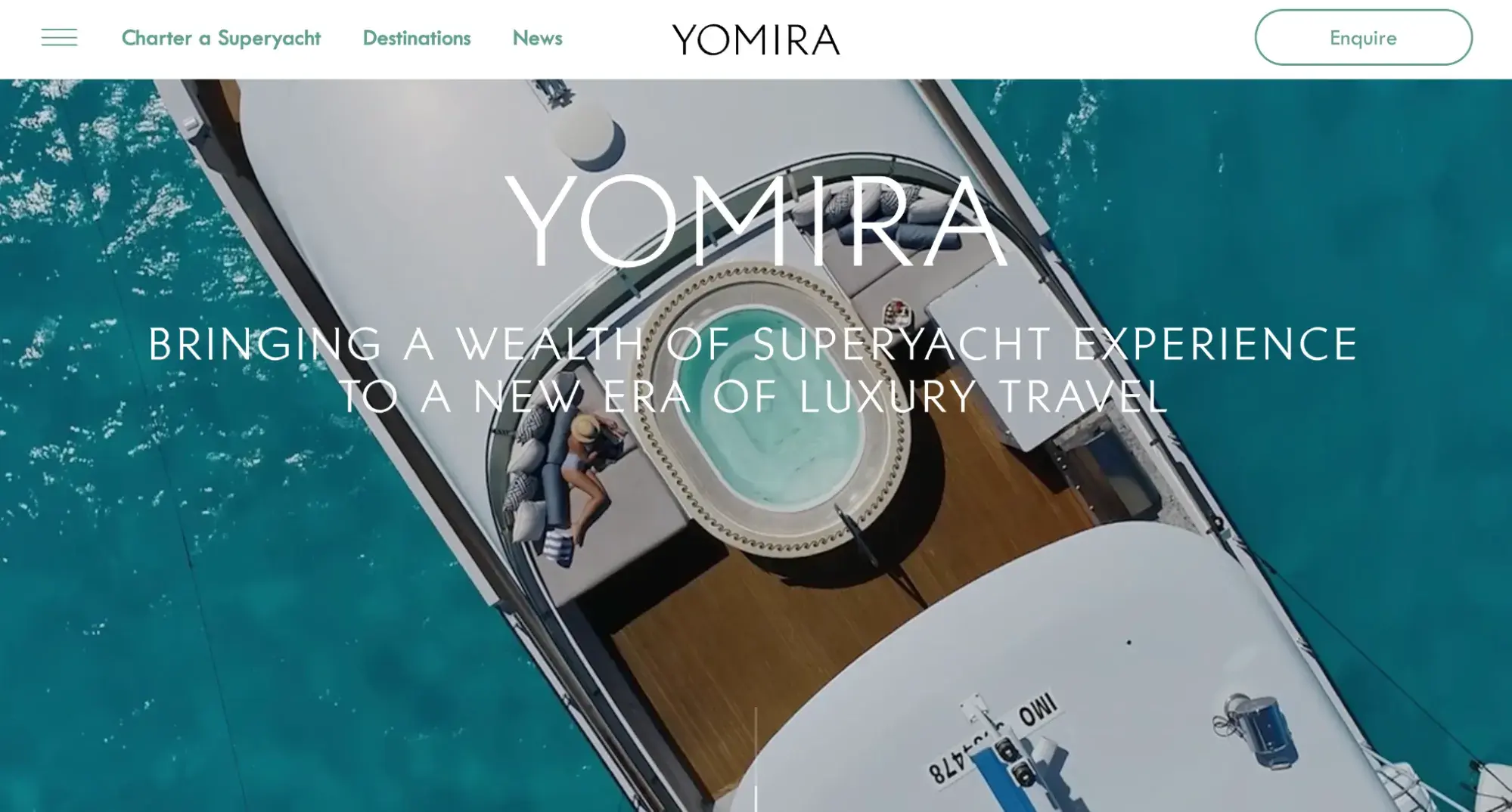 brochure website example: yomira featuring high-quality image banner