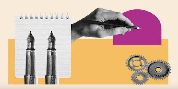 Business Plan wird erstellt mit Füller auf Papier