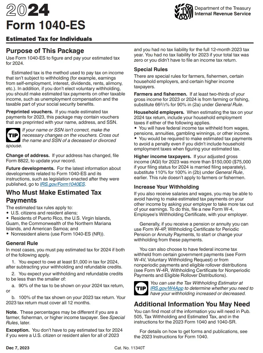 business quarters estimated tax documents
