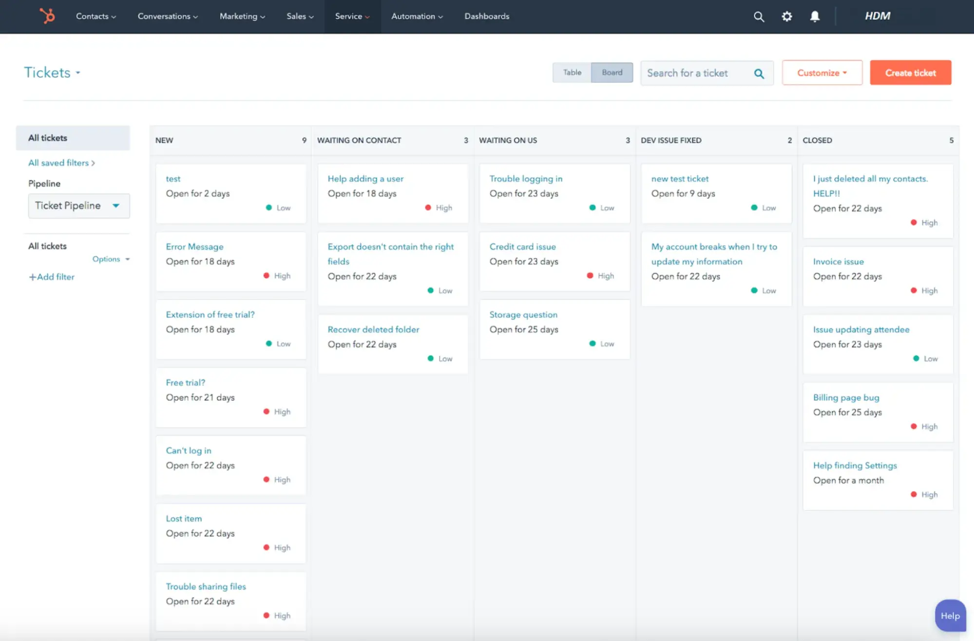 a screenshot of hubspots CRM user interface