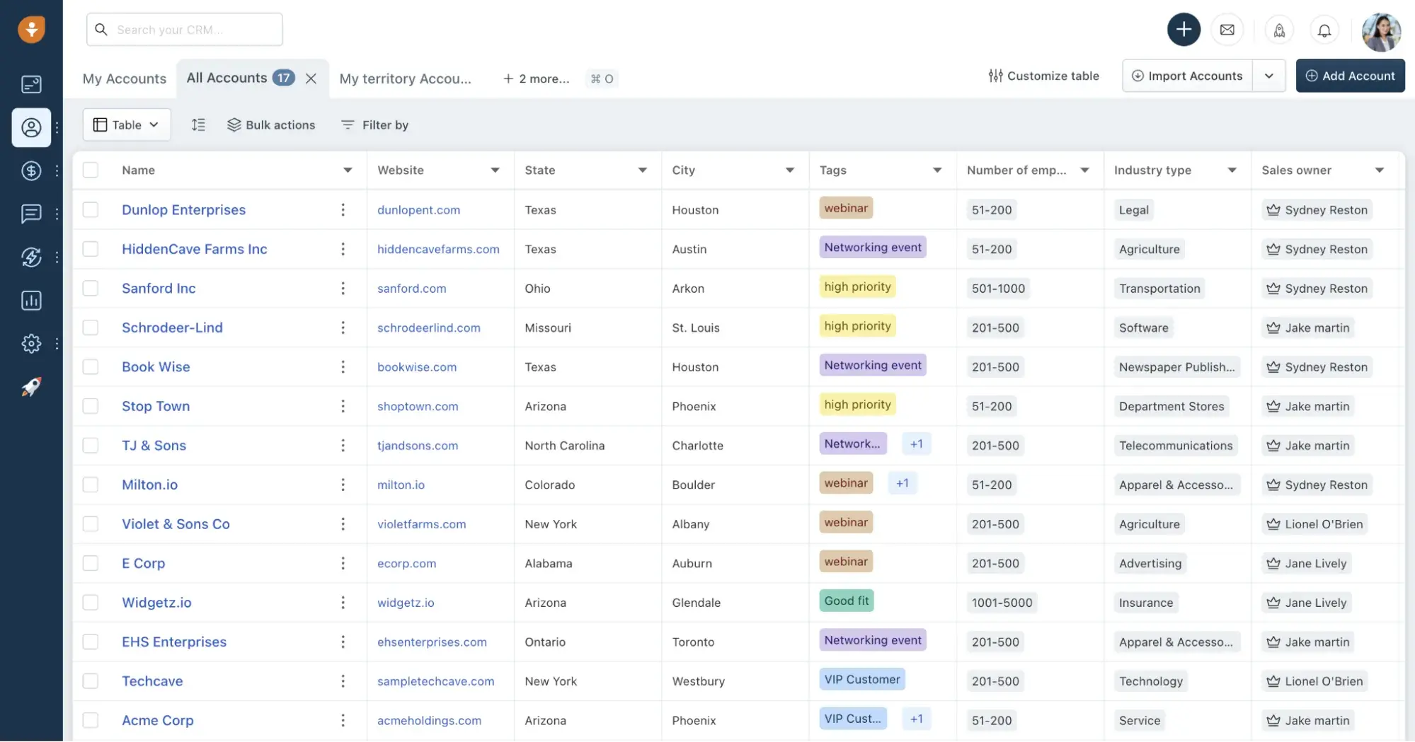 a screenshot of freshworks CRM user interface