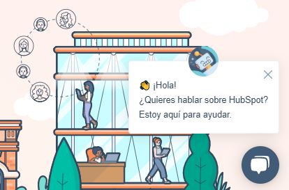 Ejemplo de chatbot de servicio al cliente de HubSpot