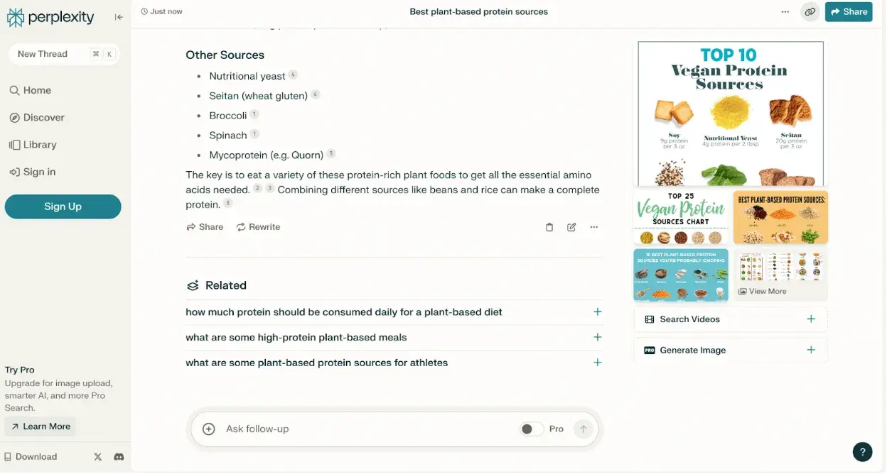  a screenshot demonstrating how to use perplexity AI, a chatgpt alternative