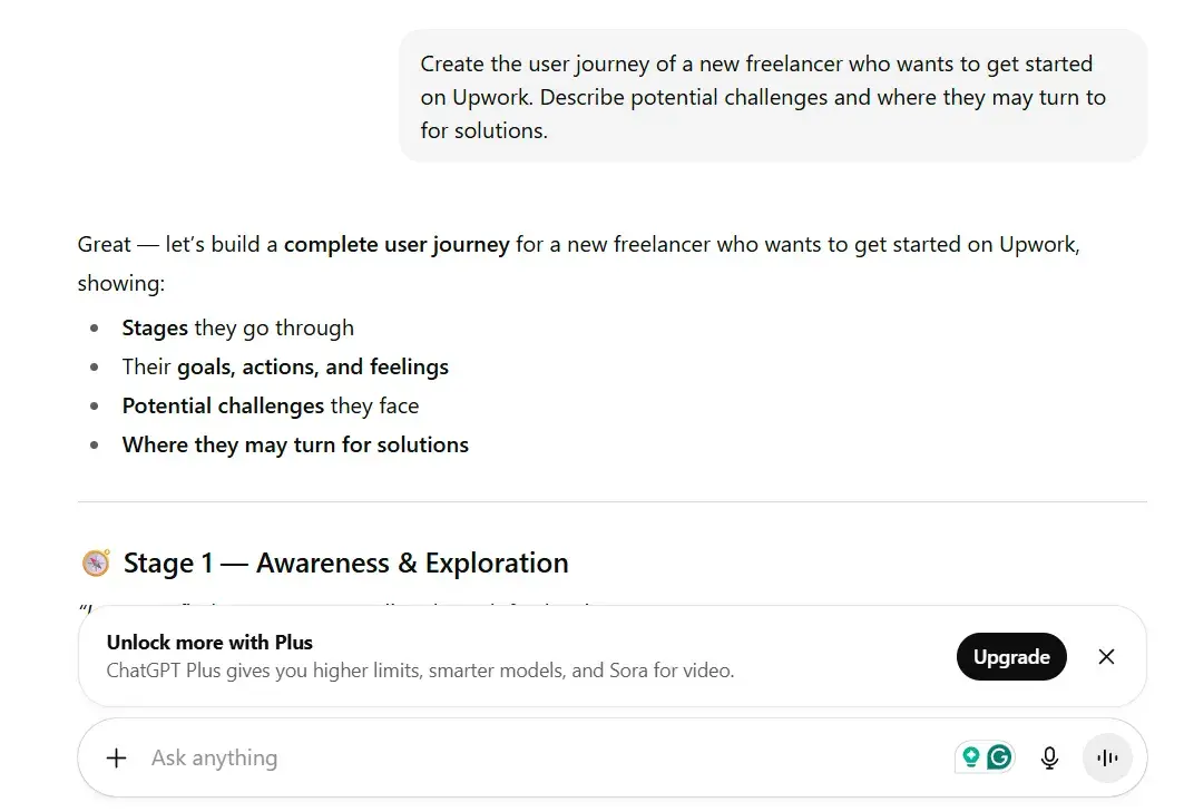 prompt for creating user journey, chatgpt prompts for ux design