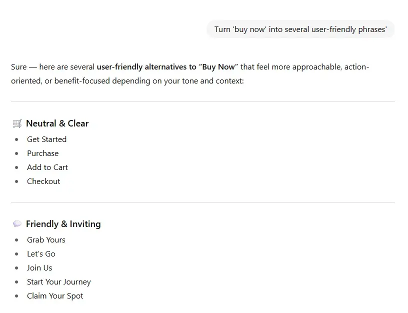 prompt for generating microcopy, chatgpt prompts for ux design