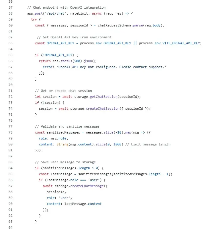 create openai integration endpoint, chatgpt integration