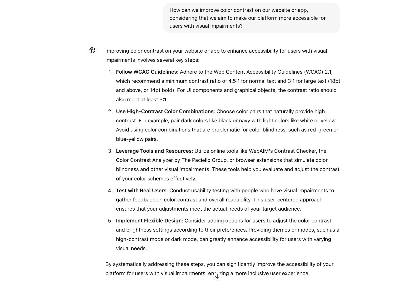 an example of adding a specific goal when using chatgpt for ux design