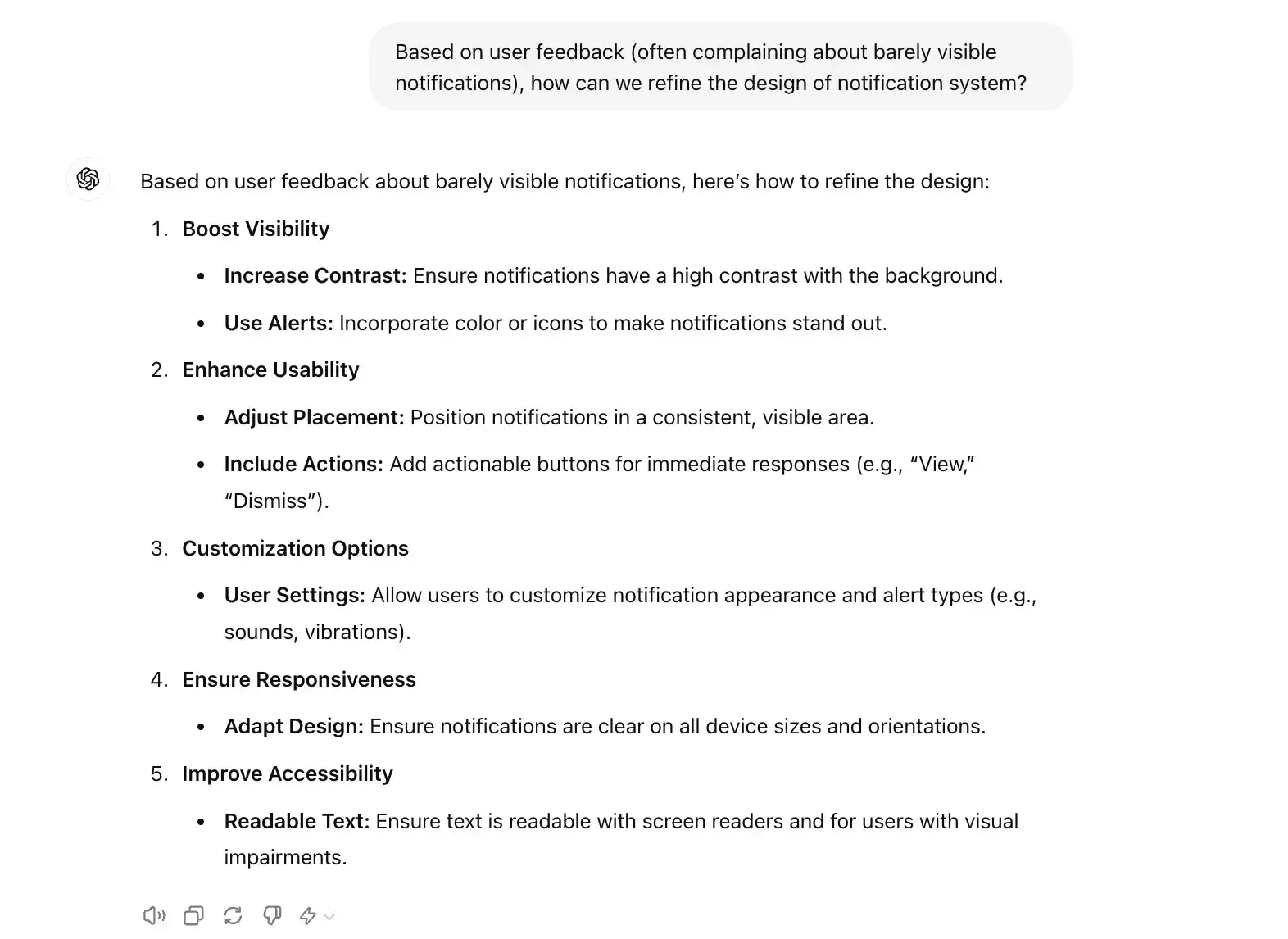an example of incorporating user feedback into ux design prompts